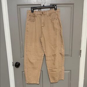 Sincerely Jules Tan High-Rise Barrel Jeans